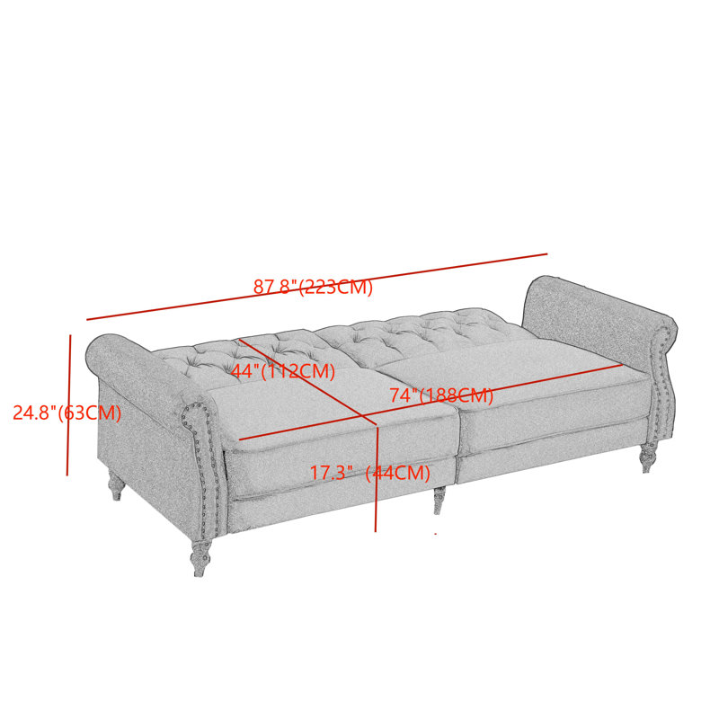House of Hampton® Hanika 87.8'' Velvet Rolled Arm Modular